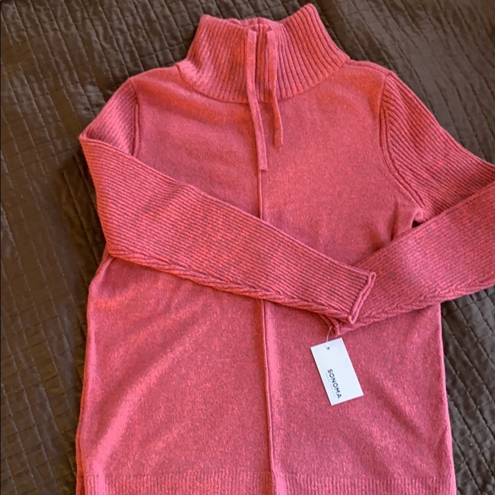 Sonoma Heathered Rose Turtleneck Sweater